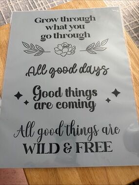 Inspirational Reusable Stencils- Positive Phrase Set